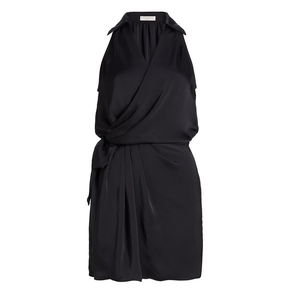 Ramy Brook Draped Black Nettie Minidress Size M